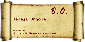 Babaji Orgona névjegykártya