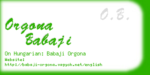 orgona babaji business card